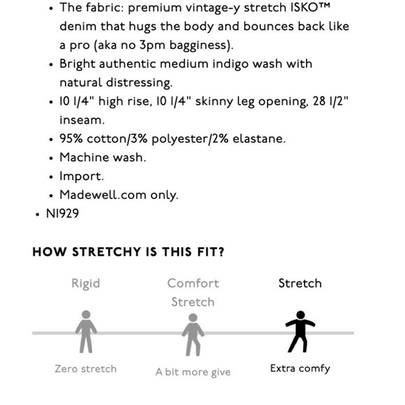 Madewell Curvy 10" High-Rise Skinny Jeans in Eardley Wash Size 28 - Picture 6 of 12